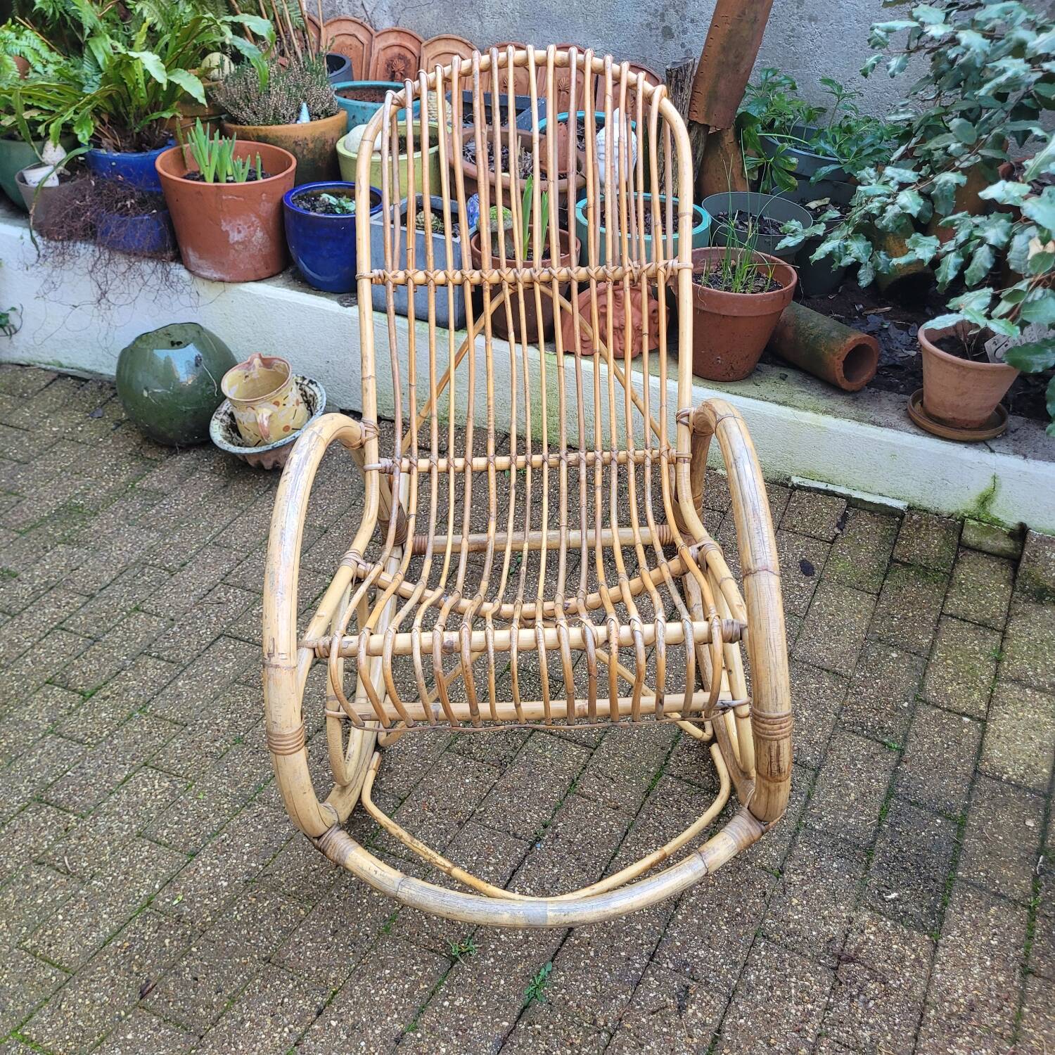 1960s Rattan Rocking Chair
