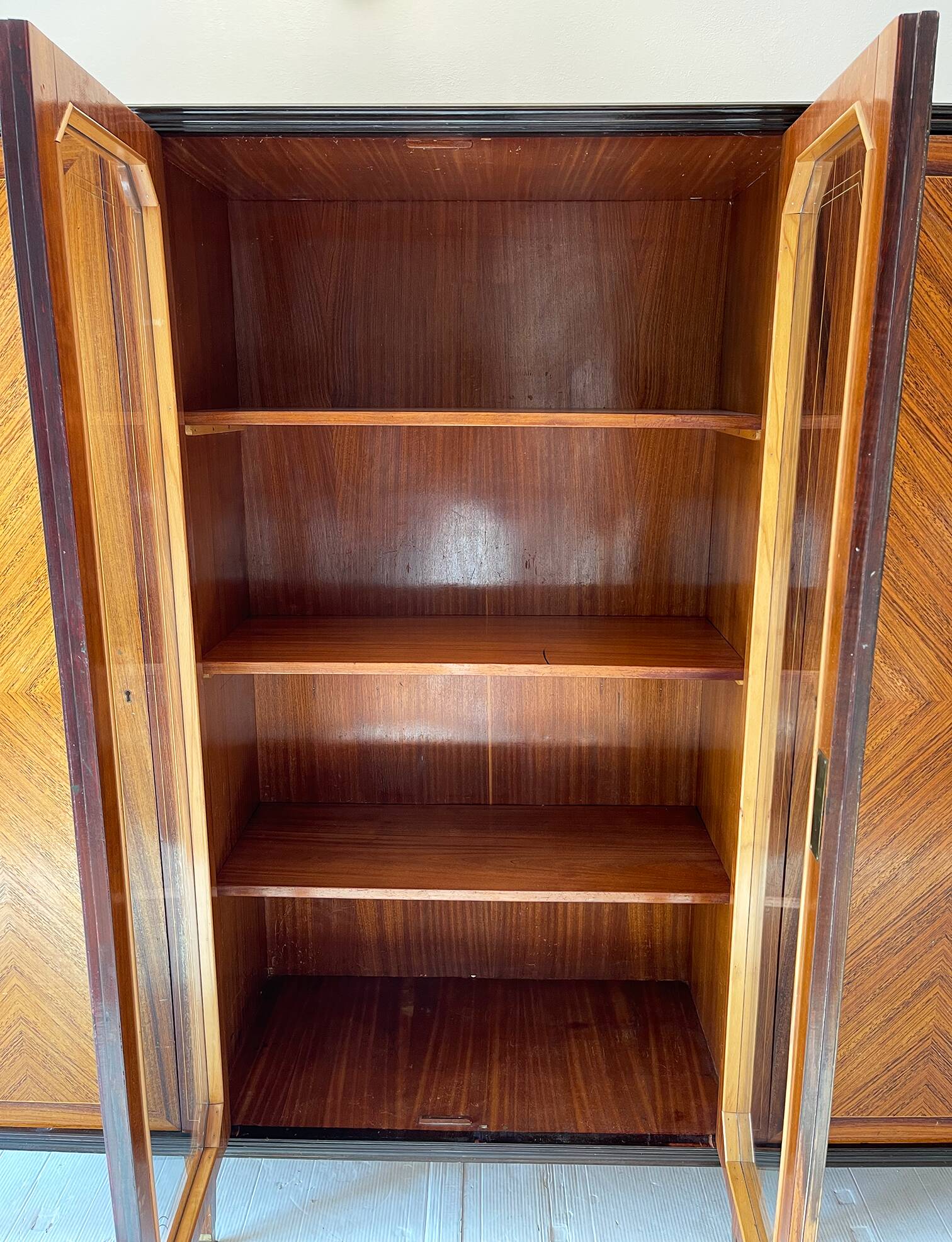 Armoire/bibliothèque en bois, années 1950/60