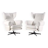 Set of 2 vintage white armchairs, Drevotar, 1970s