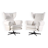 Set of 2 vintage white armchairs, Drevotar, 1970s