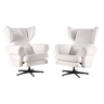Set of 2 vintage white armchairs, Drevotar, 1970s