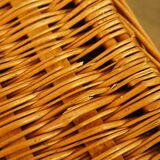 Braided wicker chest bench