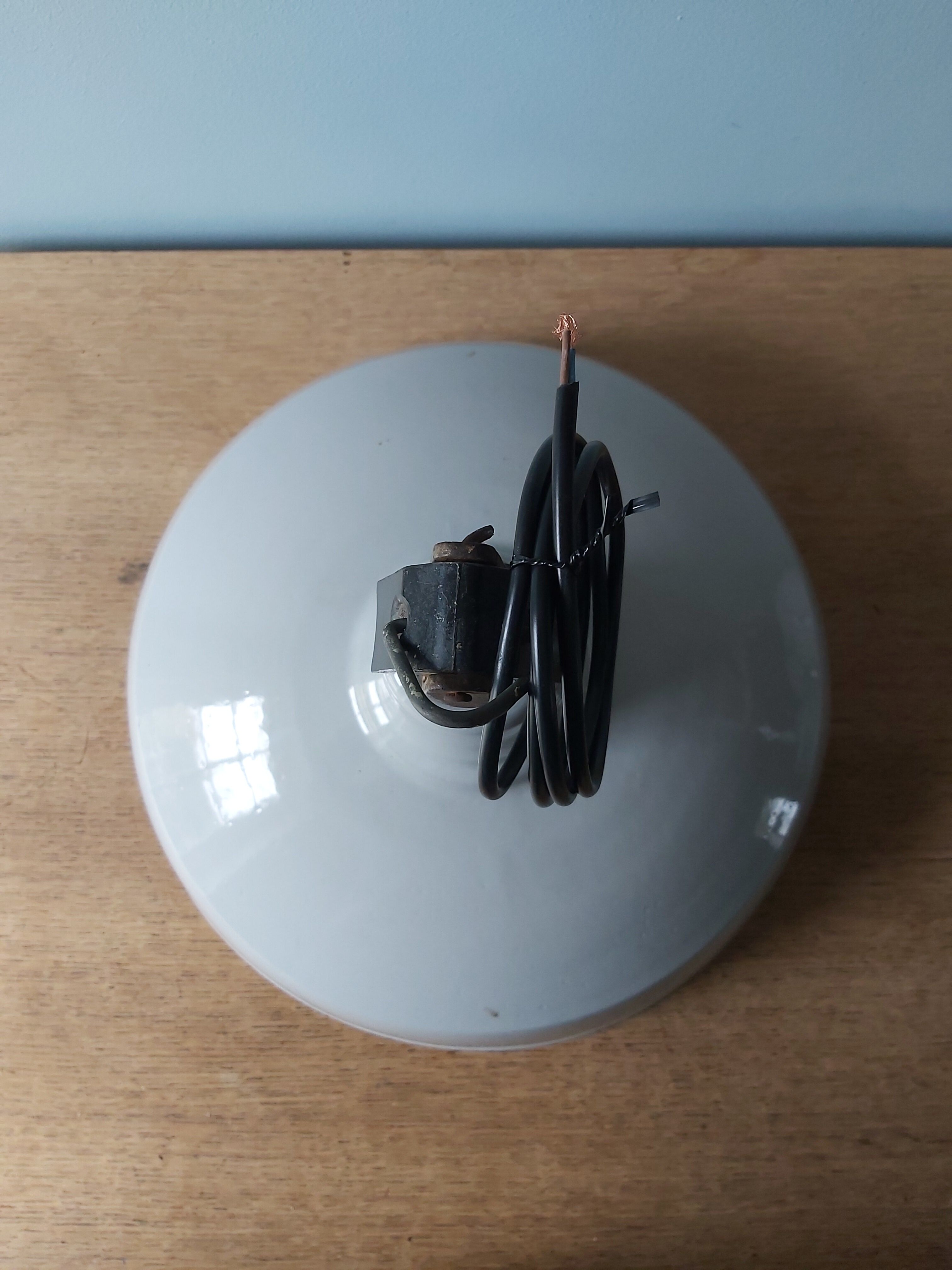 Industrial suspension in gray enamelled sheet, 60s