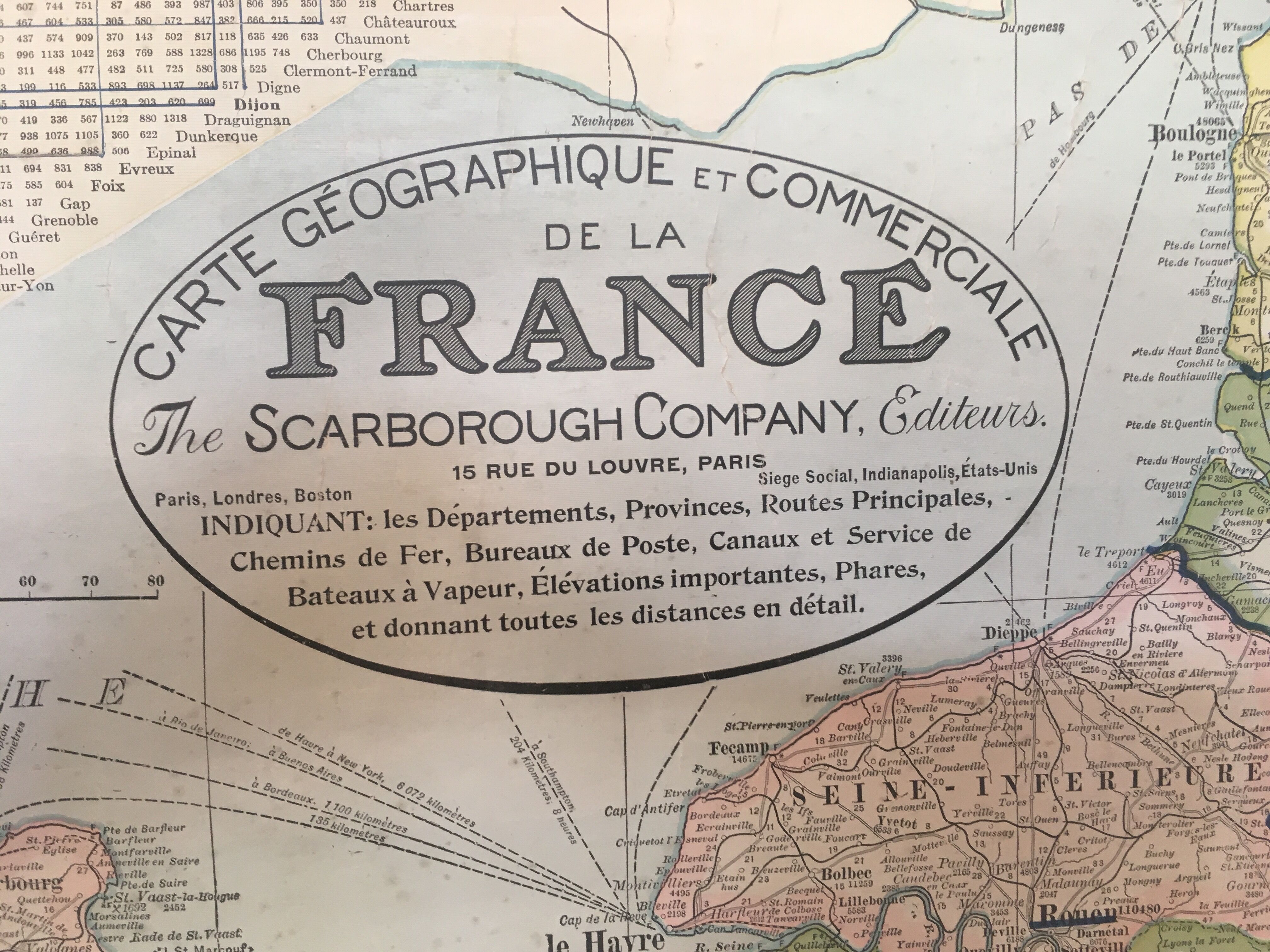 Map of France 1906 entoilated Editions Scarbourough
