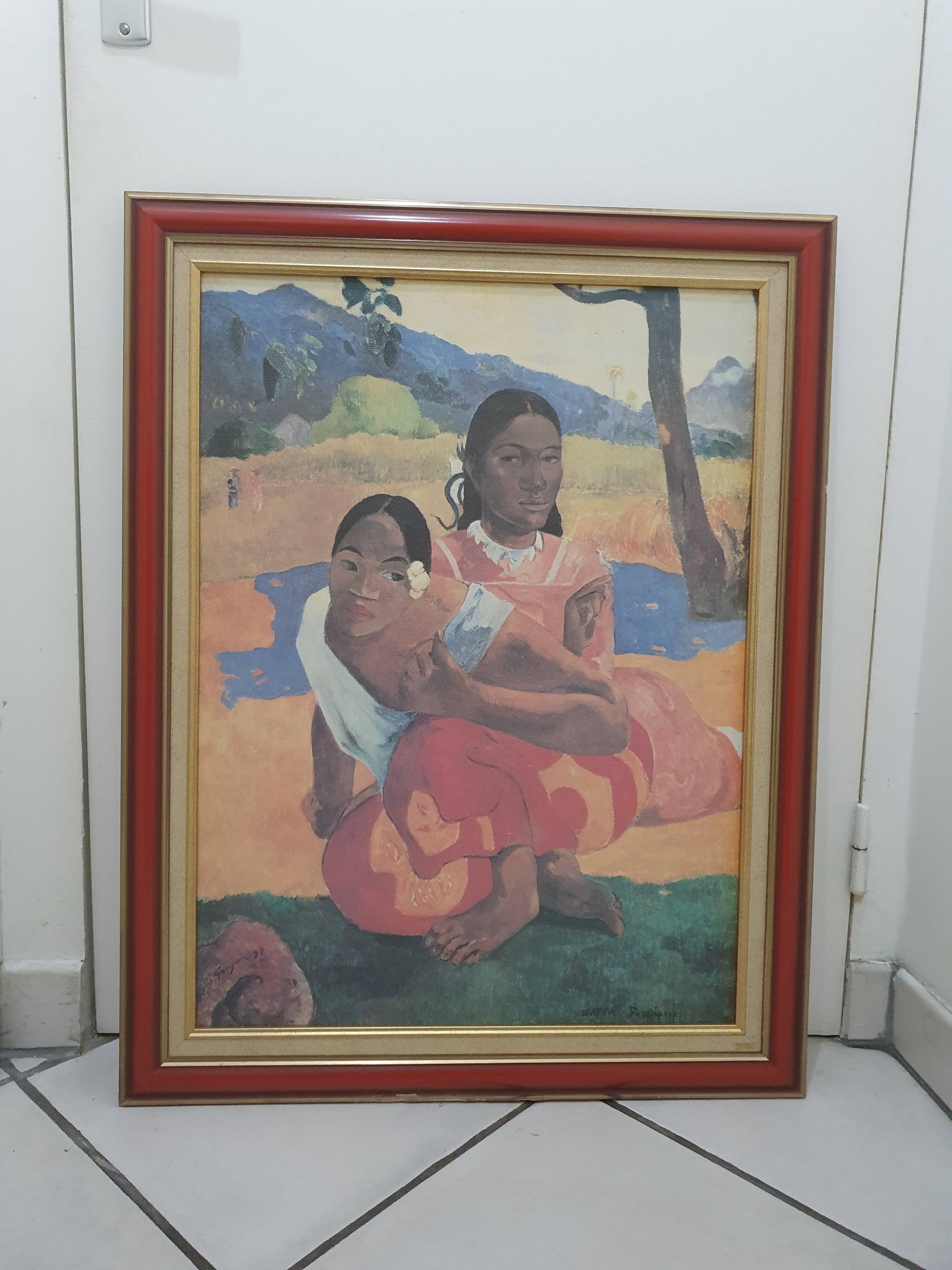 Nafea faa ipoipo painting by Paul Gauguin, authentic reproduction on canvas, published by Nouvelles Images