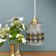 Vintage 70s glass tulip pendant light