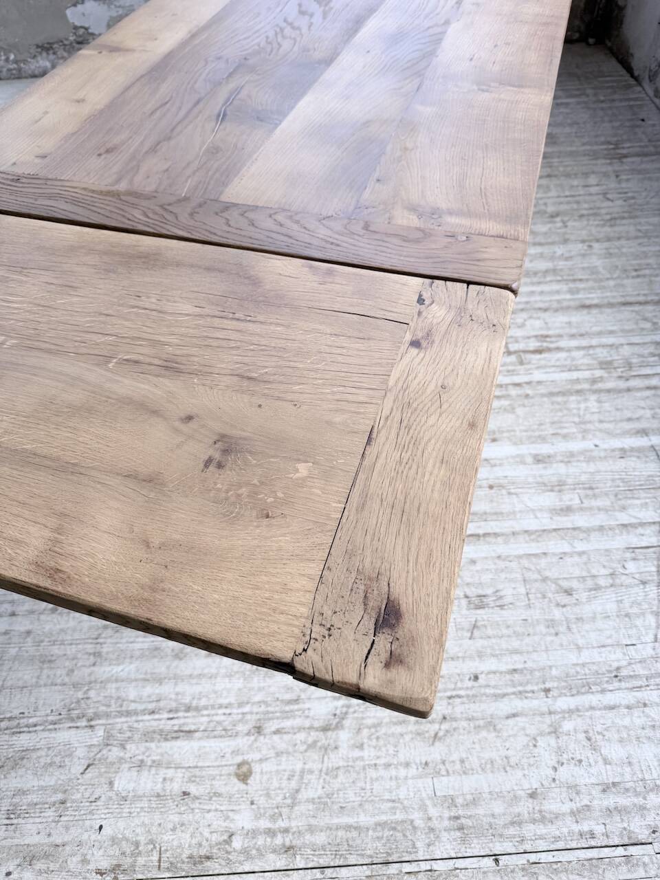 Solid oak farmhouse table with extensions (190-280cm) 1950