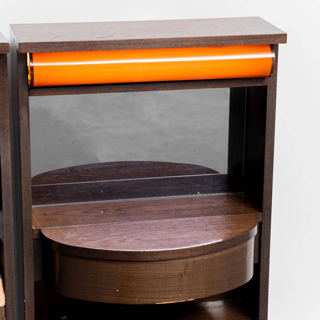 Letto matrimoniale legno tessuto anni ’70 vintage modernariato