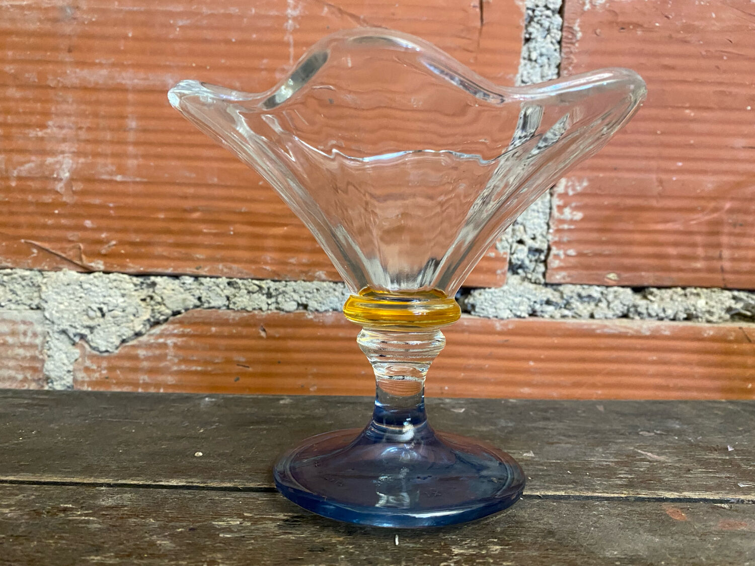 Set of 6 Ice Cream Bowls Design LA ROCHERE Coloured Glass France #D848