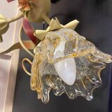 Antique wall light fixture ceiling lamp florentine bouquet floral design 1970