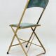 Ancien paire de chaises pliantes chaisor - métal & velours - vintage 60's 70's