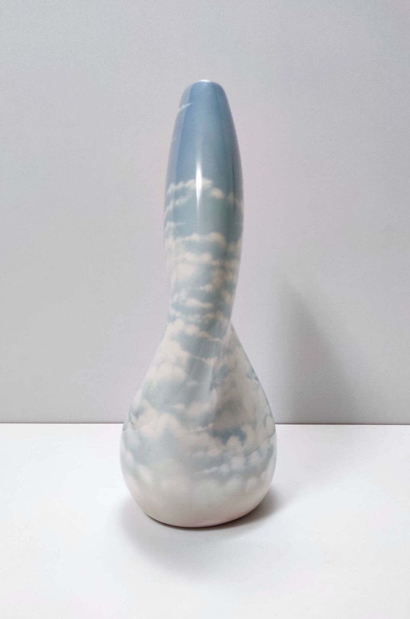 Lacquered and Airbrushed Ceramic Centerpiece /Vase Model Nr 182/2 by Vibi, Italy
