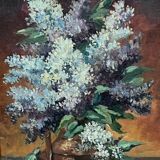 Painting signed "Bouquet of Lilacs".