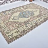 Handmade wool Oushak rug sku 3551