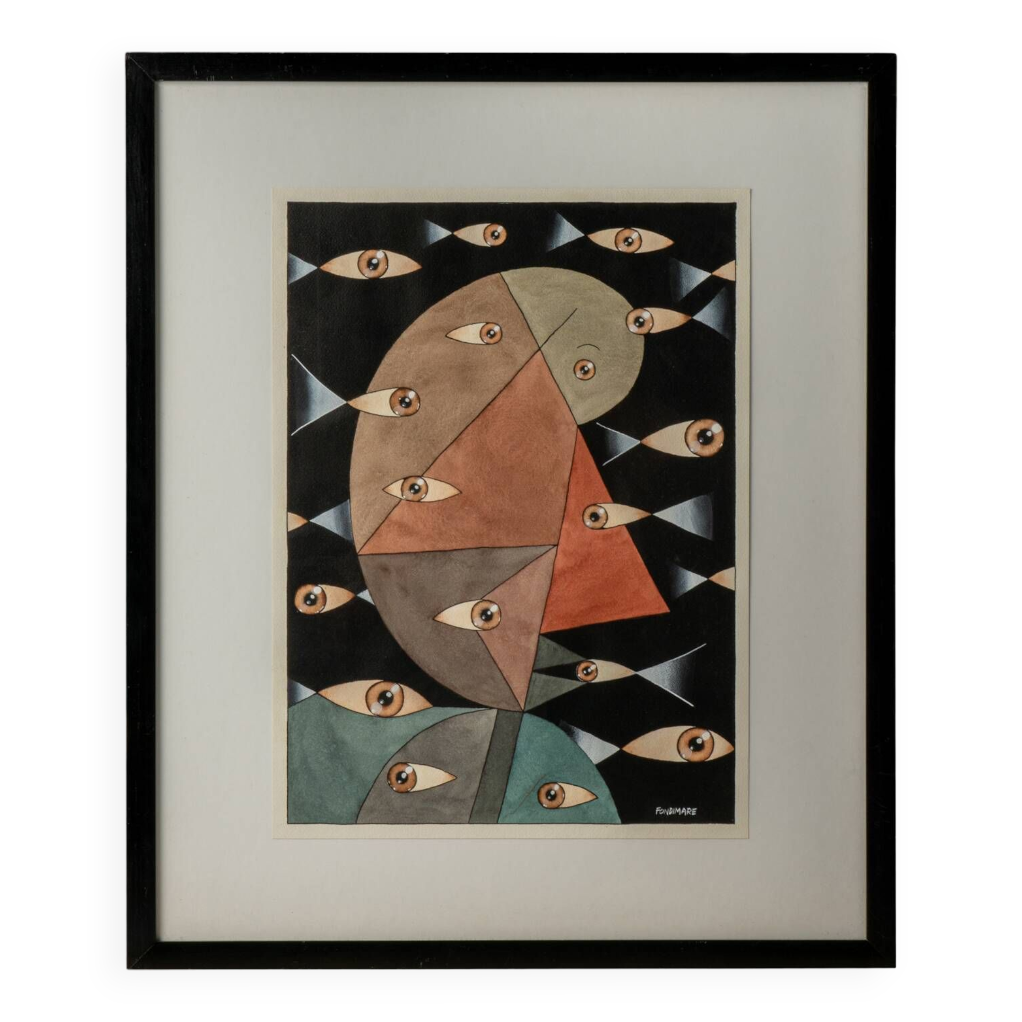 Gouache, or mixed media, 1980s