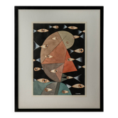 Gouache, ou technique mixte, années 1980