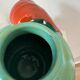 Art Deco handmade turquoise and coral vase from Upsala Ekeby, Sweden, 1930s