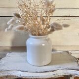 Vintage white enamelled stoneware pot