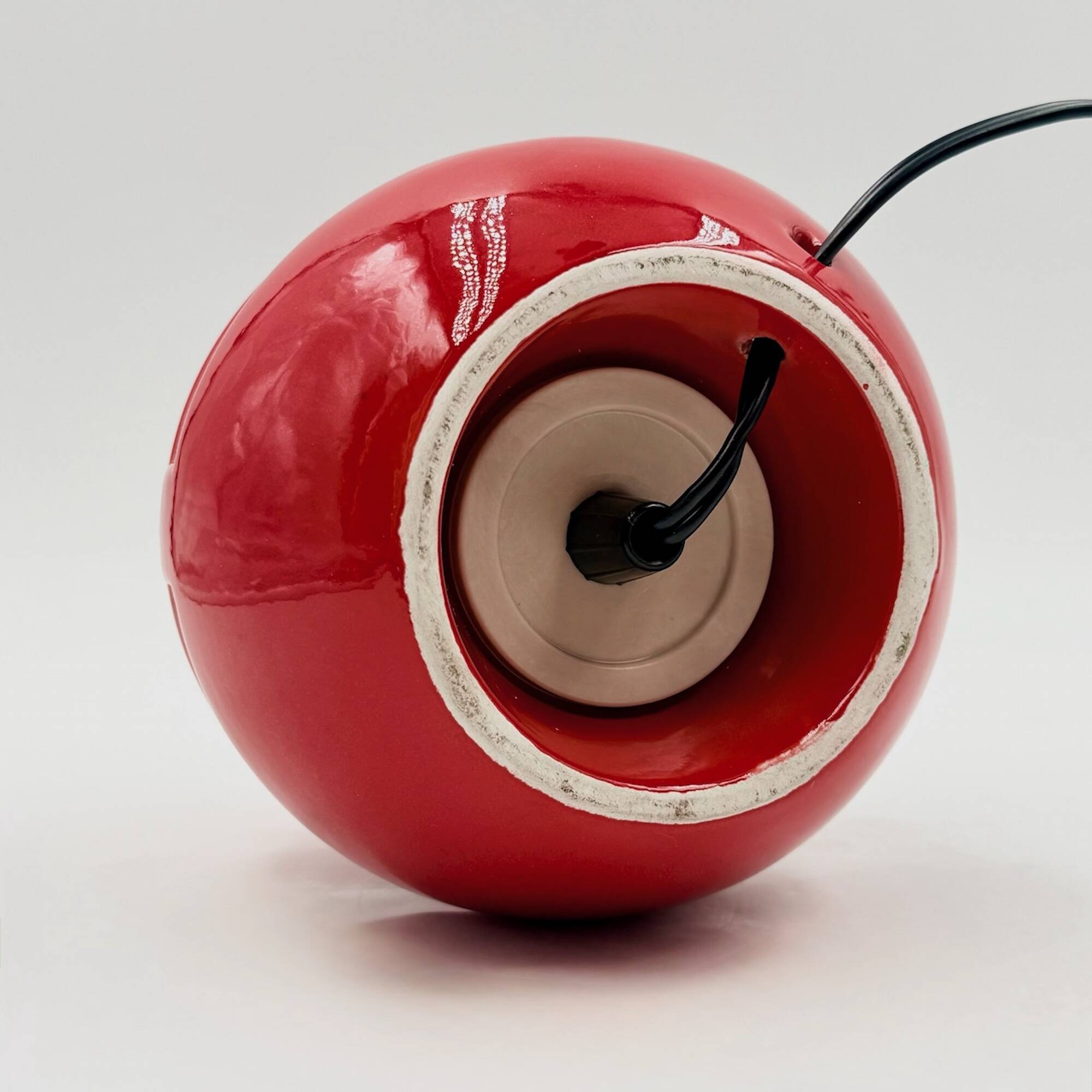 Red Space Age lamp in ceramic, Italy, 1970s.
