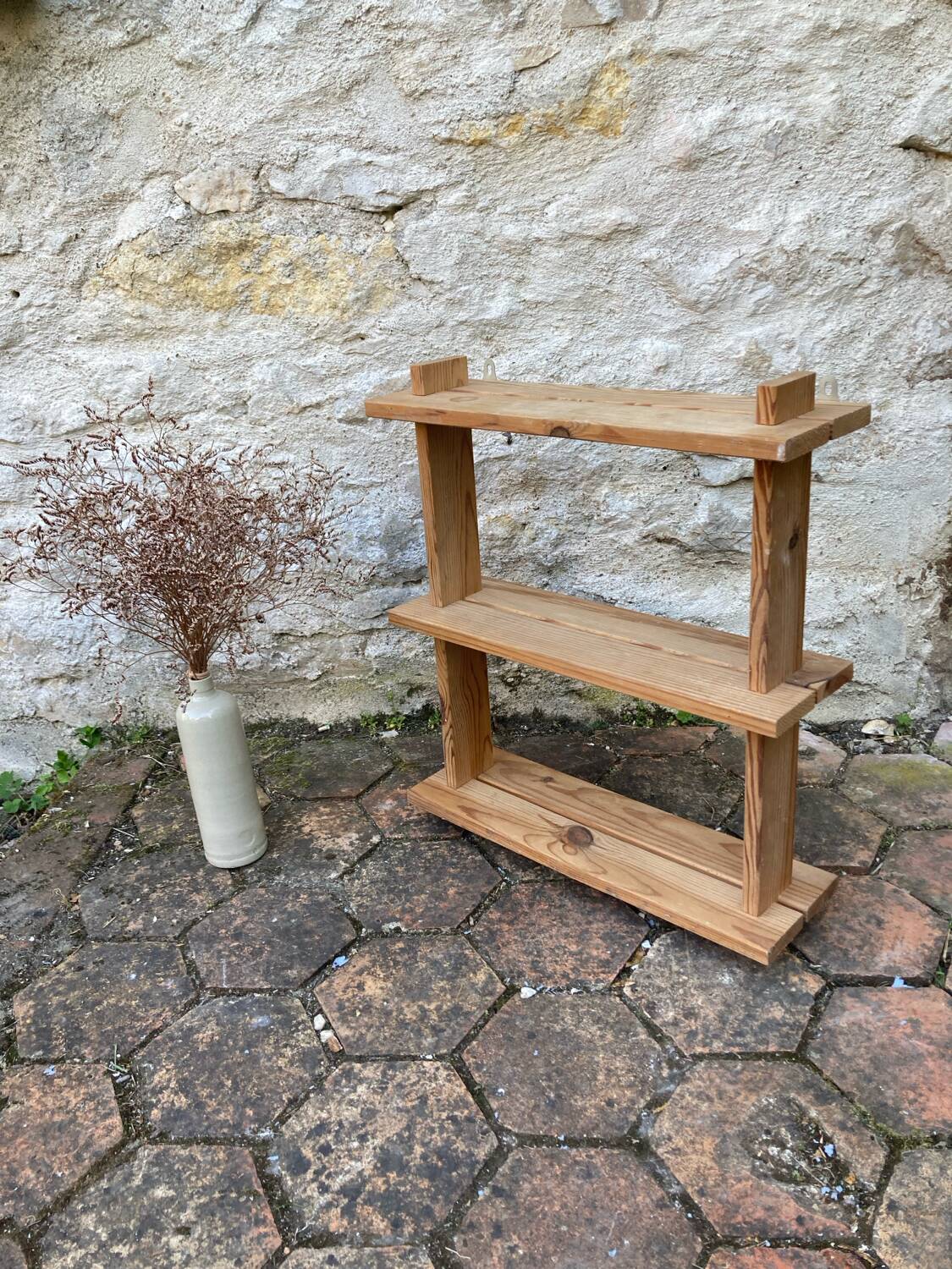 Vintage pine wall shelf