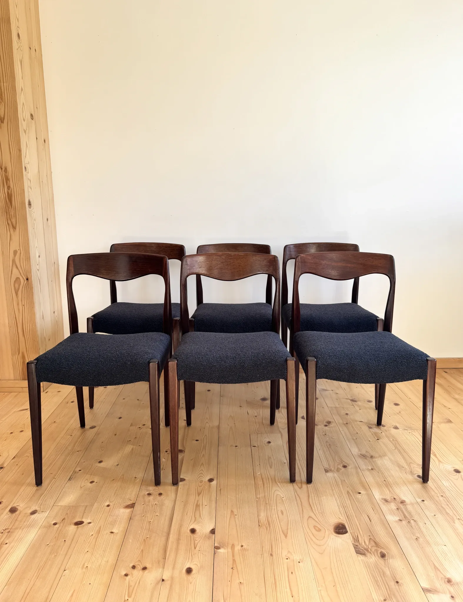 Lot de 6 chaises scandinaves vintage 60’s
