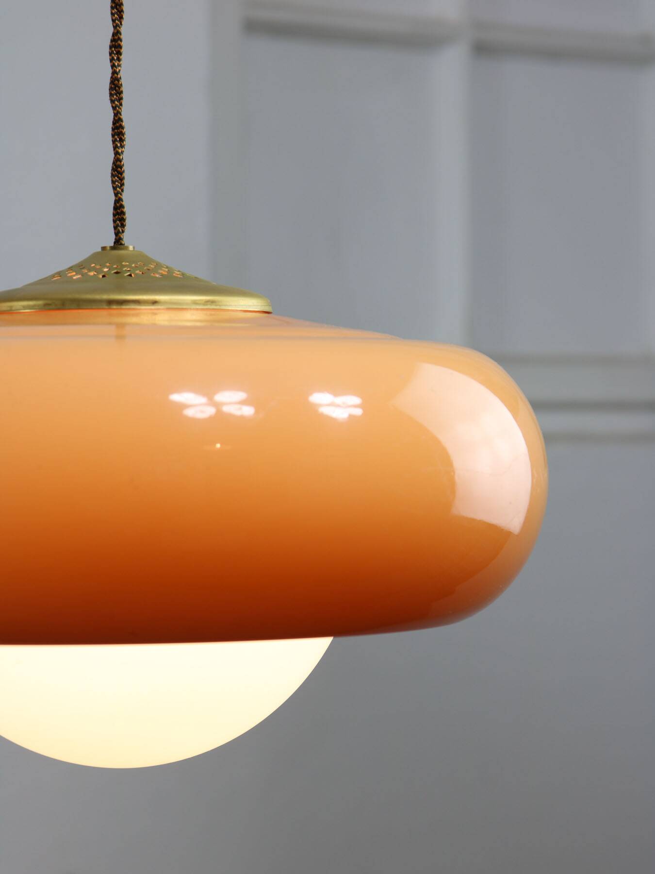 Space Age Brown Pendant Lamp from Guzzini, 1960s