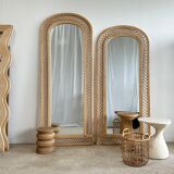 Rattan foot mirror with braces H:2m