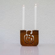 Scandinavian Modern Candle Holder in Wood by Gunnar Kanevad, Sweden, Organic Shape