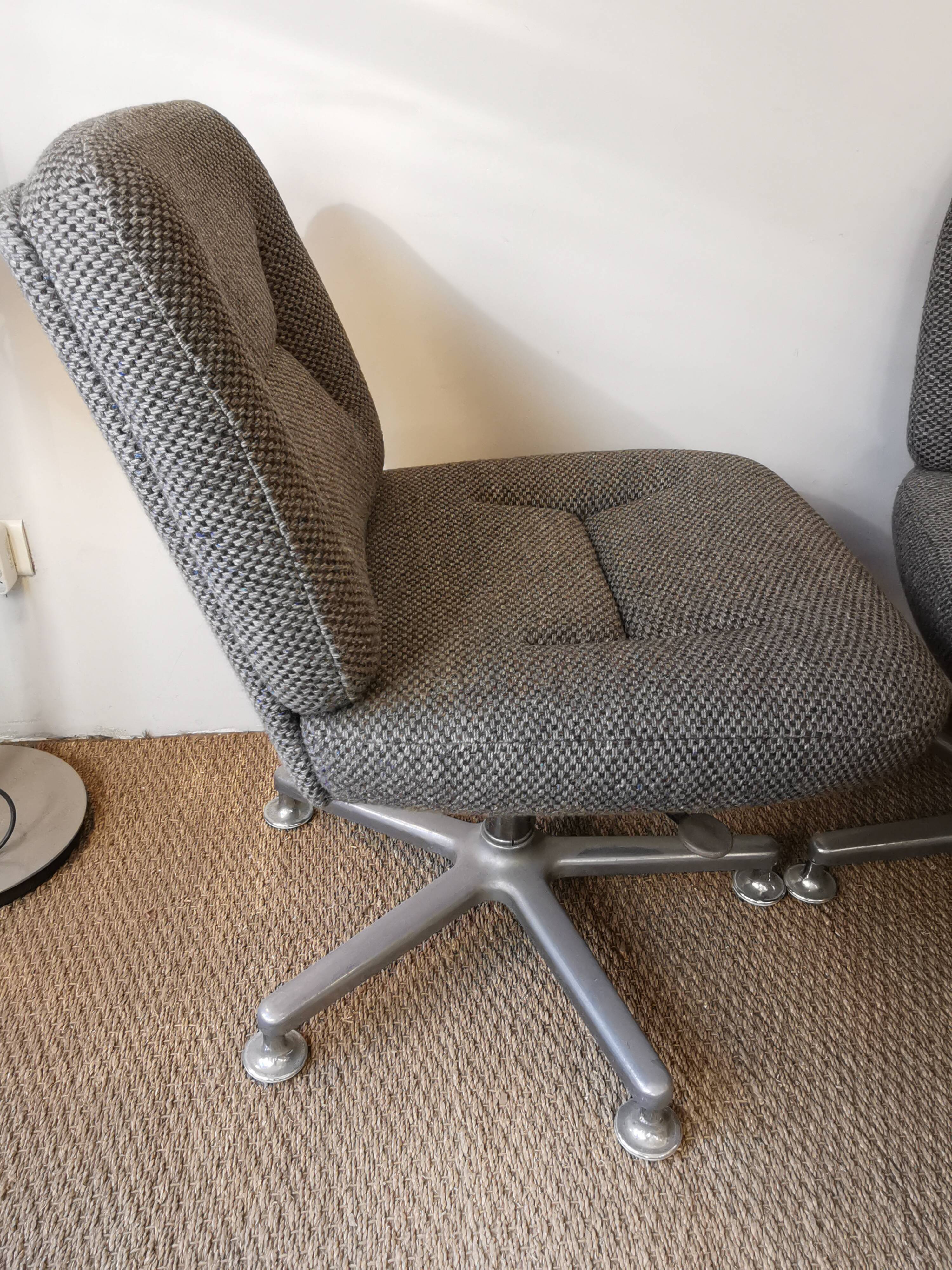 Pair of vintage office chairs heather grey by EUROSIT