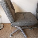 Pair of vintage office chairs heather grey by EUROSIT