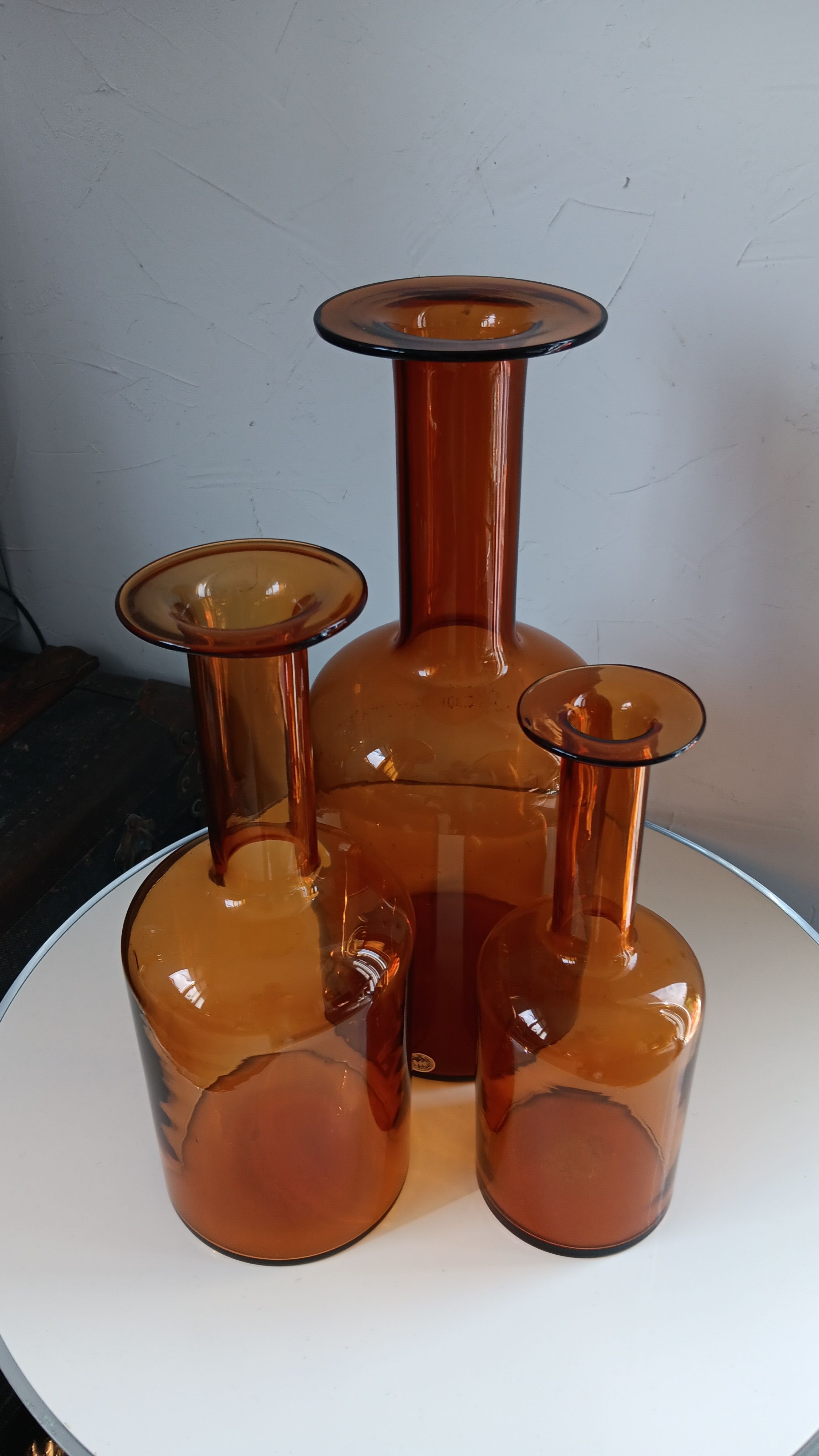 3 GULVASE  de Otto Brauer pour Holmegaard  1962