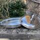 Rino Greggio - OLRI and Pyrex - Large serving dish - Modern - Silver metal, Glass