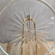 Antique cut glass plate – Gilded metal mount Cailar-bayard – French silversmithing