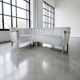 Light blue vintage corner sofa