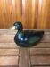 Old michel caugant terrine duck shape ceramic green golden vintage #a409