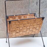 Metal and wood magazine rack