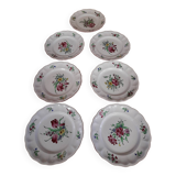 7 assiettes en porcelaine de Lunéville