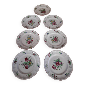 7 Lunéville porcelain plates