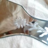 Beveled and engraved hand mirror