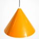 Original 1970s orange metal pendant lamp by Louis Poulsen model Billiard