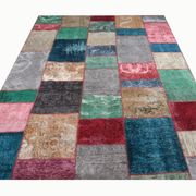 Bold patchwork area rug handwoven oriental wool carpet- 200x300cm