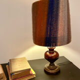 Table lamp vintage bohemian 70s wool lampshade