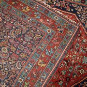 Handmade antique Persian Bidjar rug 4.5' x 5.6' (137cm x 170cm) 1900s - 1B740
