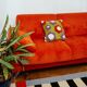 Handmade wool cushion cover purple flower 45 x 45 cm