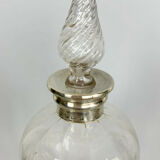 Blown glass carafe and silver frame