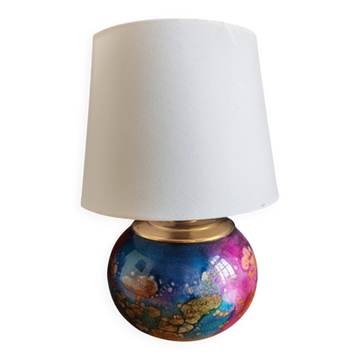 Lampe ''Laque Line'' Jean-Noël Bouillet (JNB) - Globe en Verre Peint Signé