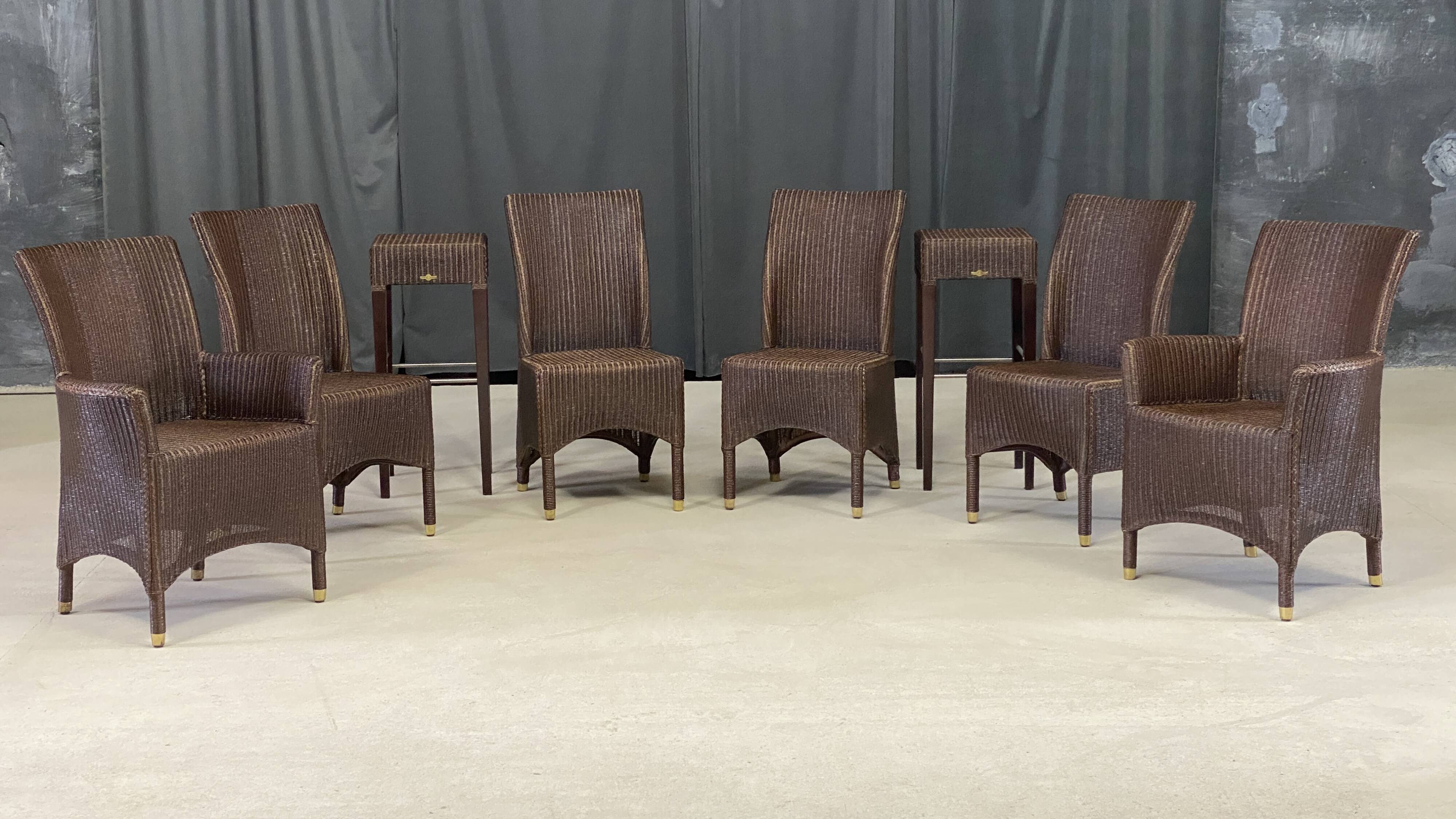 Vincent Sheppard wicker dining set, 8 pieces