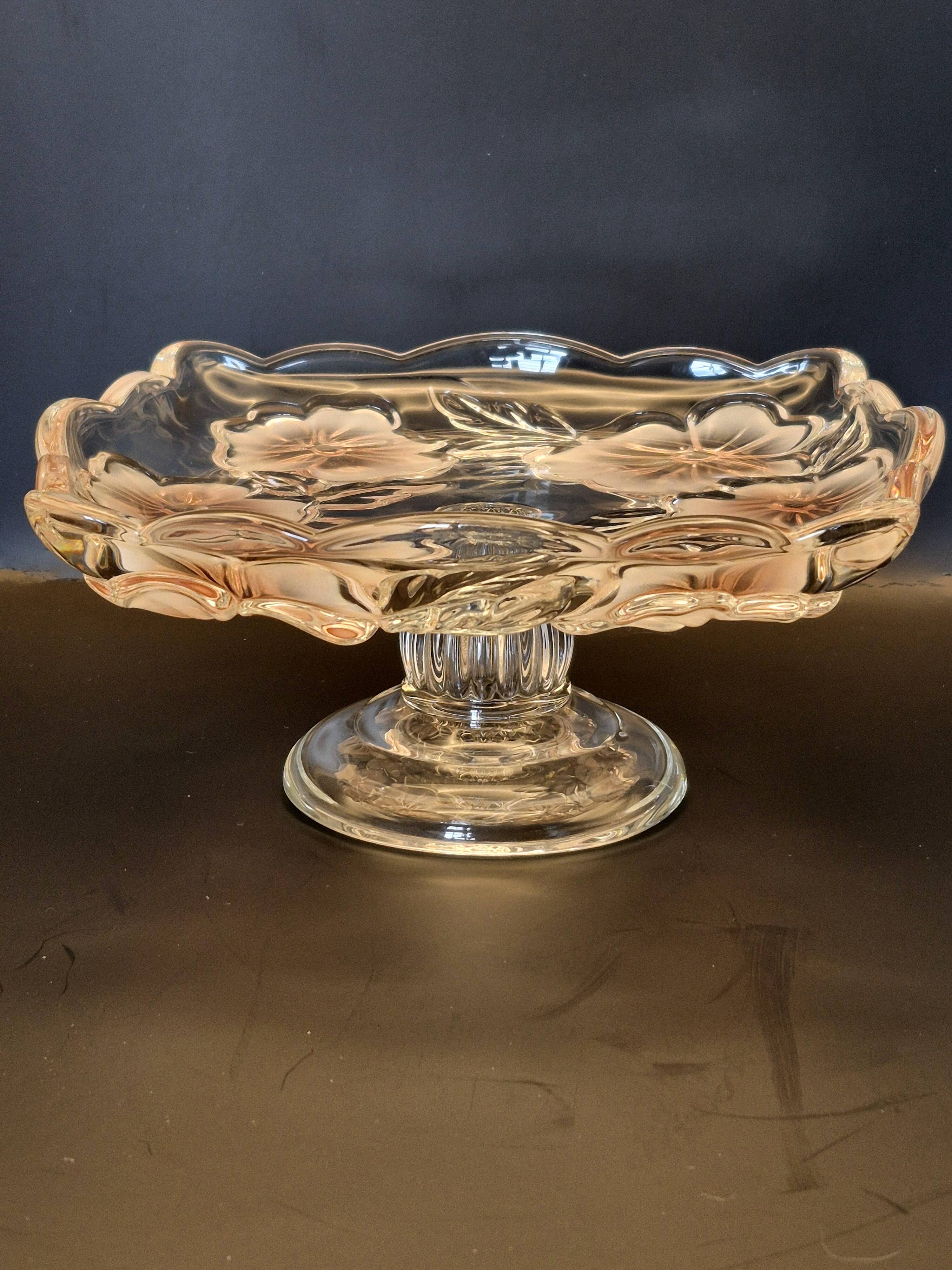 Vintage glass display stand "Pansy Bouquet Pink" — Studio Nova by Mikasa