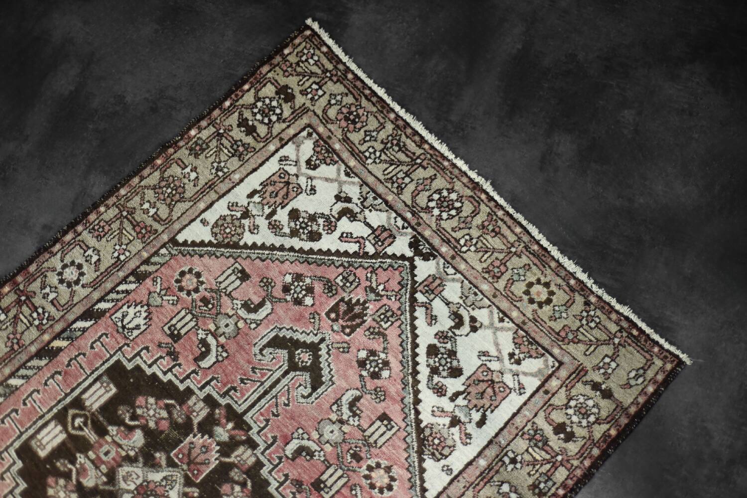 Vintage Hand-Woven Middle Eastern Oriental Hamadan Rug, 1960s