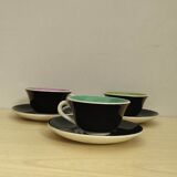 Coffee cups with saucers